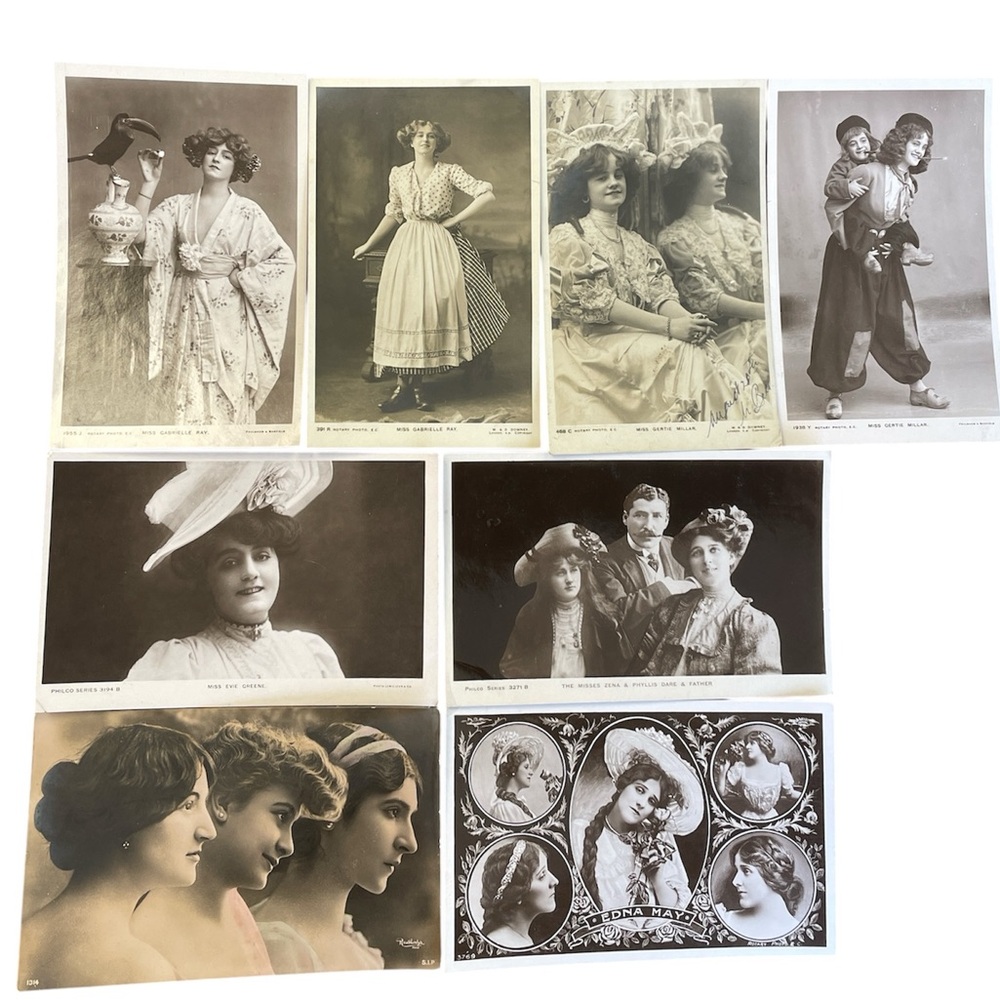 ANTIQUE EDWARDIAN REAL PHOTO POSTCARD LOT STAGE ACTRESSES/PERFORMERS